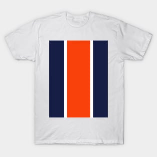 Luton Navy White Orange Retro Football Stripes T-Shirt